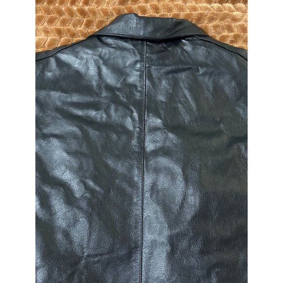 Frequency Mens Genuine Leather Jacket With Quilted Purple Lining XL Black - Picture 9 of 10